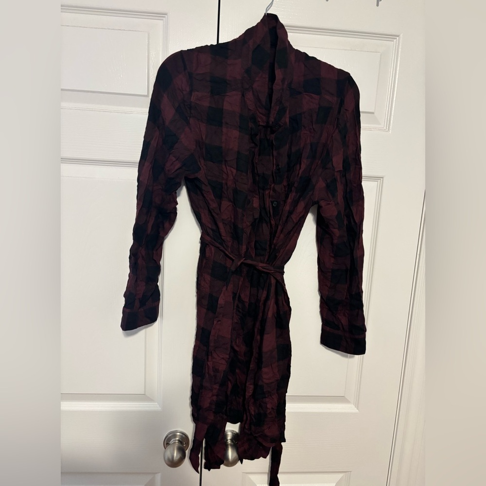 Tunic length button down shirt